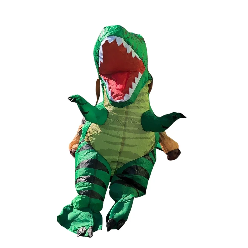 Tasanor Ride Raptor Costume Inflatable Halloween Dinosaur Dress Up Child 4-6 Yrs